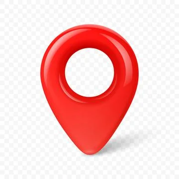 Glossy Red Map Pin Icon, 3d Vector Illustration. Location Marker Isolated. Ma Ilustración de archivo