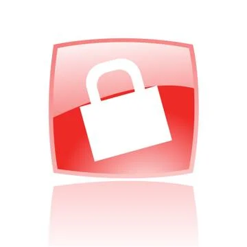 Glossy red padlock Stock Illustration