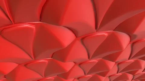 Glossy Red Scallop Wall Pattern 3d render. イラスト素材
