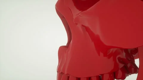 Glossy Red Skull Video stock 135913980