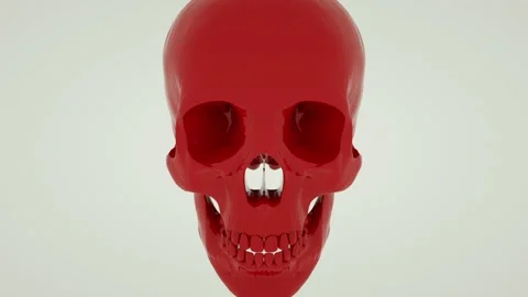 Glossy Red Skull 库存影片 135914124