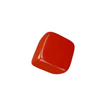 Glossy red square cube with soft corners falling realistic 3d vector, volume Stock Illustration