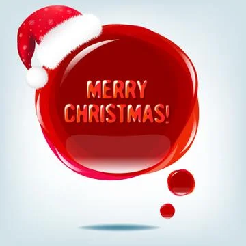 Glossy red xmas cloud bubble speech イラスト素材