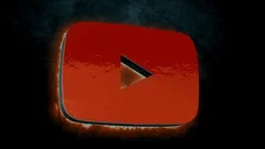 Red Youtube Logo With Flaming Edges On F Stock Video Pond5