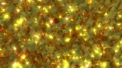 Glossy reflective golden triangles Video stock 102425778