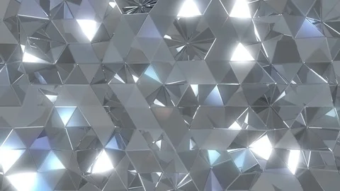 Glossy reflective silver triangles Stock Footage 102393480