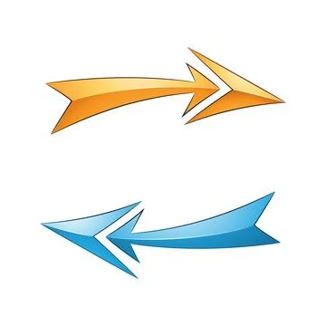 Glossy Refresh Arrows in Blue and Yellow Colors Stock Illustration