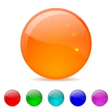 Glossy rounded buttons Stock Illustration