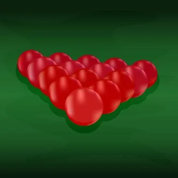 Glossy set of pool balls isolated on green background. Stock Illustration