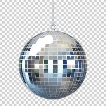 Glossy silver 3d Disco Ball Stock Illustration