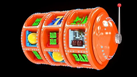 Glossy slot machine hitting a 777 jackpot and exploding golden coins Video stock 122095448