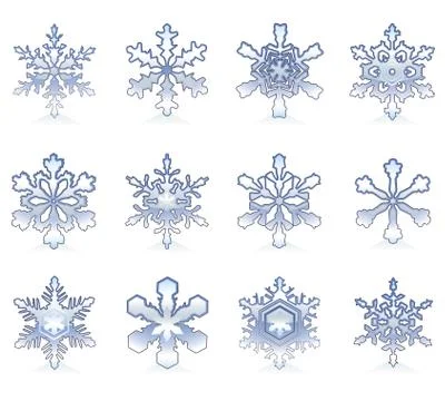 Glossy snowflakes Stock Illustration