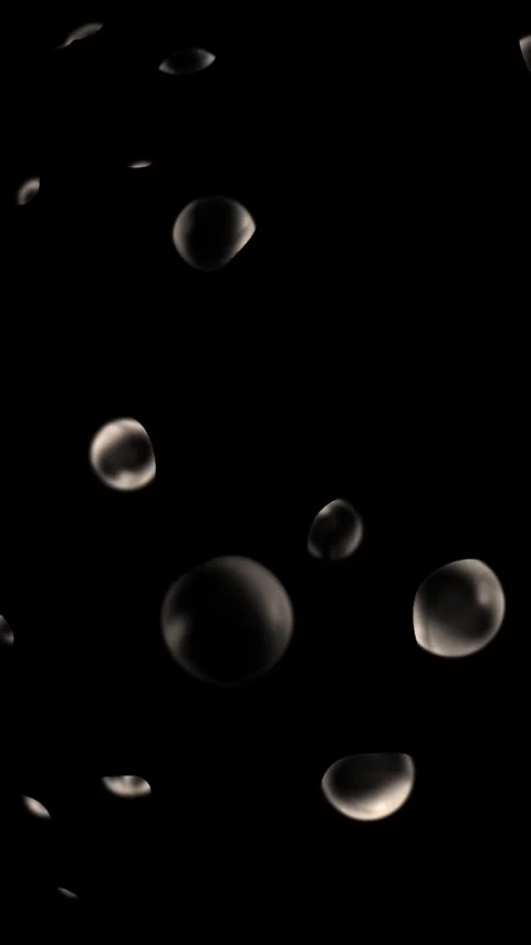 Glossy Soap Bubbles Rising in Vertical Video Stock Footage 346314839