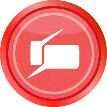 Glossy speech bubble web button icon . Flat sign isolated on white background Stock Illustration