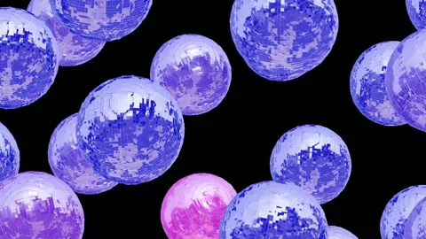 Glossy Spheres in Motion - Dark Loop Animation Stock Footage 305567288