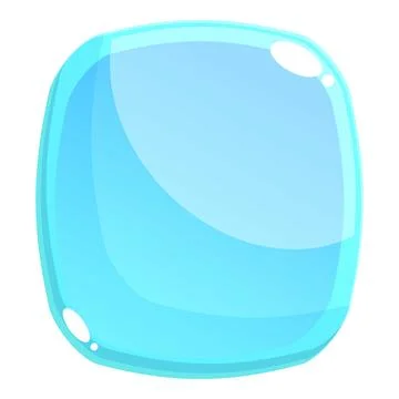 Glossy square aqua button creating a refreshing visual experience Stock Illustration