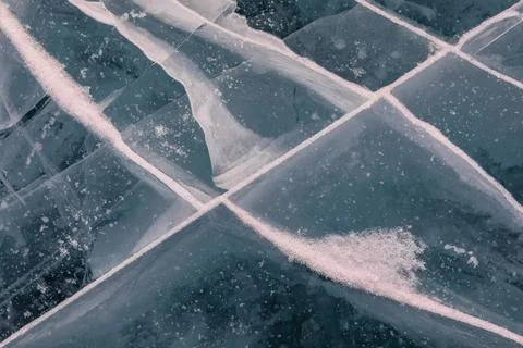 Glossy surface of ice cracked surface Foto stock
