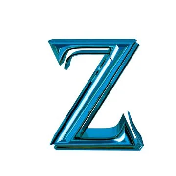 Glossy three-dimensional letters in blue. letter z Illustrazione stock