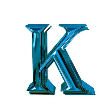 Glossy three-dimensional letters in blue. letter k Stock-Illustration