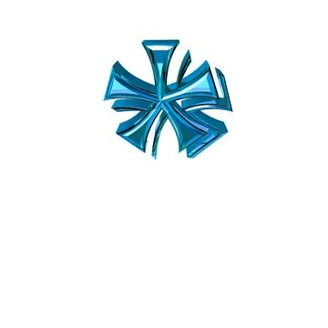 Glossy three-dimensional symbol in blue Stock Illustration