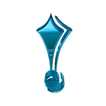 Glossy three-dimensional symbol in blue Stock Illustration