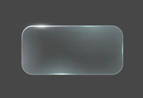 Glossy Translucent Glass Button on Dark Background Stock Illustration