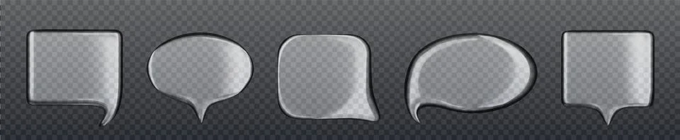 Glossy transparent chat speech bubble icons Stock Illustration