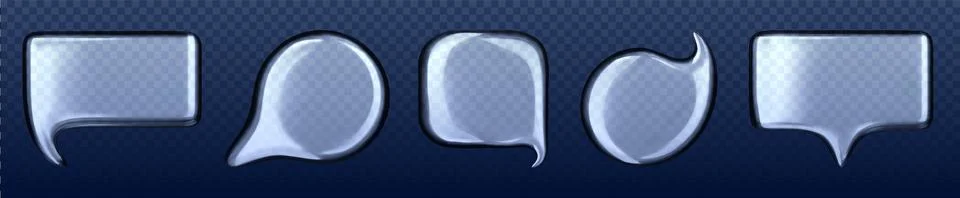 Glossy transparent chat speech bubble icons Illustrazione stock