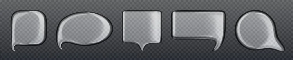 Glossy transparent chat speech bubble icons イラスト素材