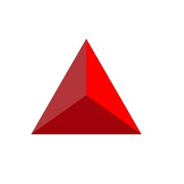 Glossy triangle icon on white background. shiny triangle symbol. triangle sign. Stock Illustration