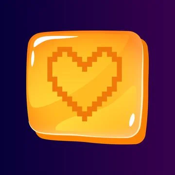 Like glossy ui button with pixelated icon Stock Illustration