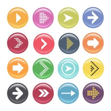 Glossy vector arrow icon set. - Illustration Stock Illustration