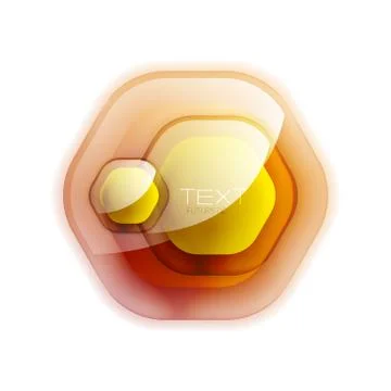 Glossy vector hexagon banner with reflection for business logo abstract design Illustrazione stock
