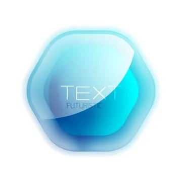 Glossy vector hexagon banner with reflection for business logo abstract design Stock Illustration