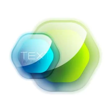 Glossy vector hexagon banner with reflection for business logo abstract design Illustrazione stock