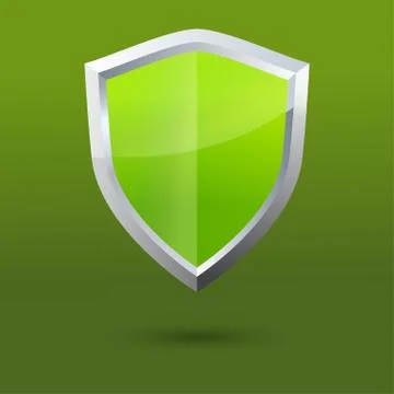 Glossy vector steel shield. Protection symbol for design Stock Illustration