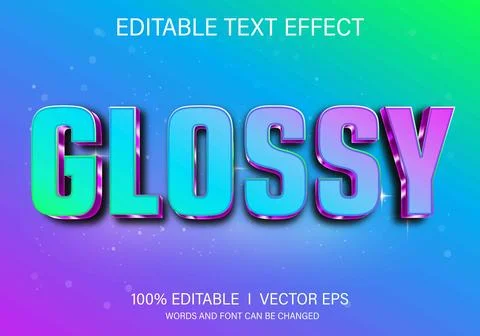 Glossy vector text effect with modern style design Stock Illustration