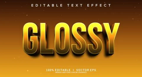 Glossy vector text effect with modern style design Stock Illustration