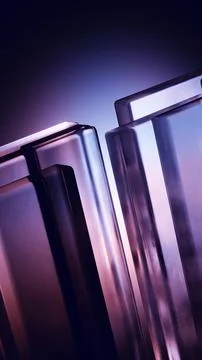 Glossy vertical glass blocks with dramatic reflective light and depth. 스톡 일러스트