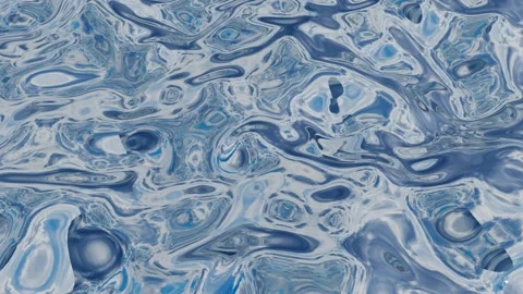 Glossy wavy deformable plane blue color 3d render looped animation Video stock 308873194
