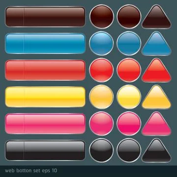 Glossy web button set Ilustração Stock