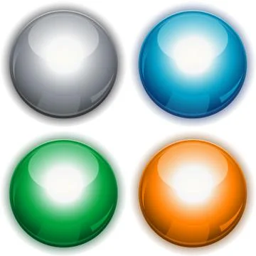 Glossy web circle buttons Stock Illustration