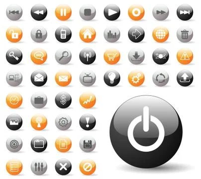 Glossy Web Icon Set Stock Illustration