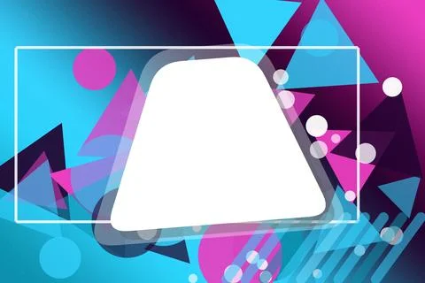 A glossy white chat bubble icon sits on vibrant neon shapes with soft circl.. 스톡 일러스트