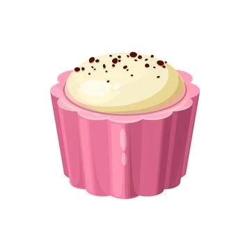 Glossy white chocolate candy isolate confectionery Stock Illustration