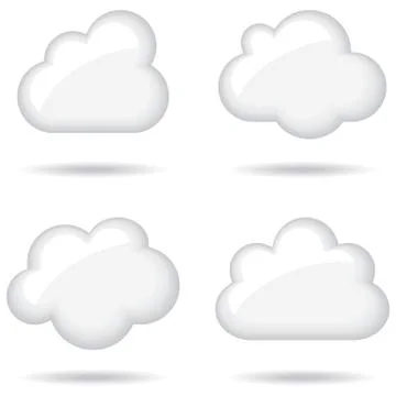 Glossy White Clouds Stock Illustration