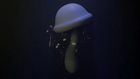 Glossy White Mushroom Loop Stock Footage 330973818