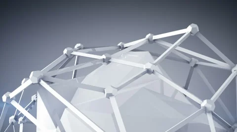 Glossy white polygon shape 3D render loop 4k UHD (3840x2160) Stock Footage 66501383