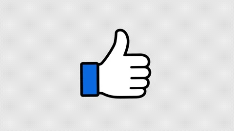 Glossy white thumbs up hand animation isolated on transparent background Stock Footage 331232044
