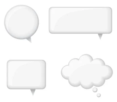 Glossy White Word Bubbles Stock Illustration